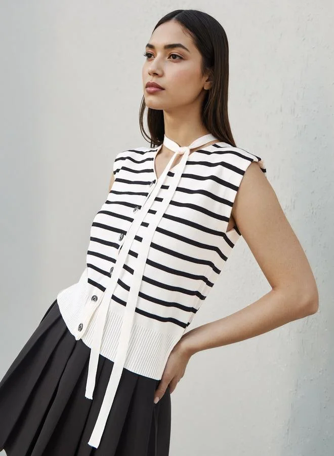 تواكستريمز كارديجان بأكمام مخططة ضخمة